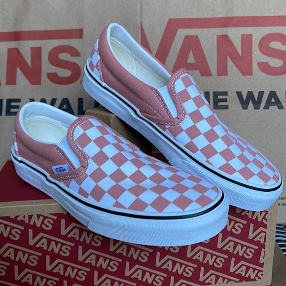 Vans Classic Slip On Rose Dawn Checkerboard/True White Mens - Picture 5 of 16